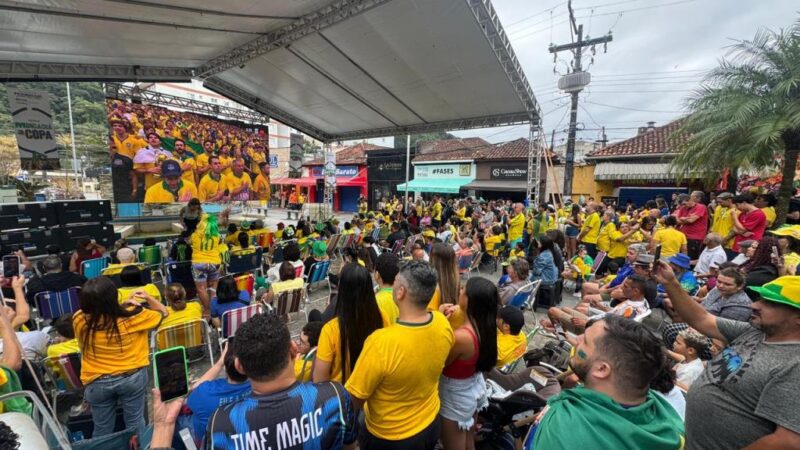 Mongaguá terá transmissão oficial do jogo Brasil x Noruega na Praça Dudu Samba neste domingo